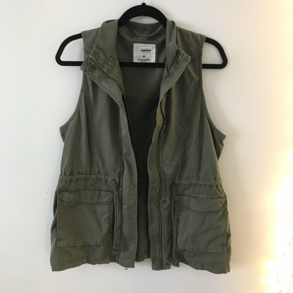 olive green cargo vest
